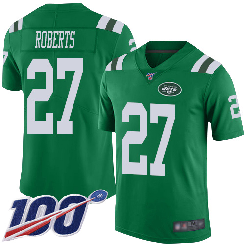 New York Jets Limited Green Youth Darryl Roberts Jersey NFL Football #27 100th Season Rush Vapor Untouchable->youth nfl jersey->Youth Jersey